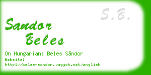 sandor beles business card